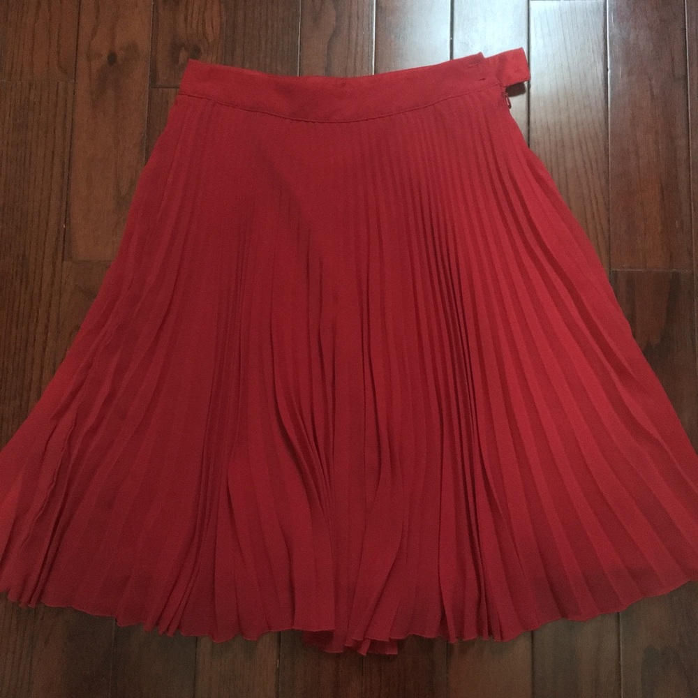 Chiffon pleated lined skirt